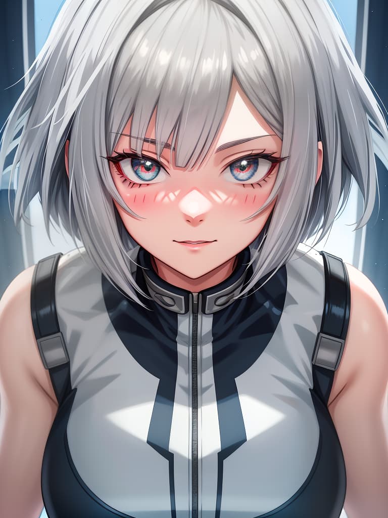  my hero academia, gray hair bob, transparency, girl, masterpiece, best quality,8k,ultra detailed,high resolution,an extremely delicate and beautiful,hyper detail