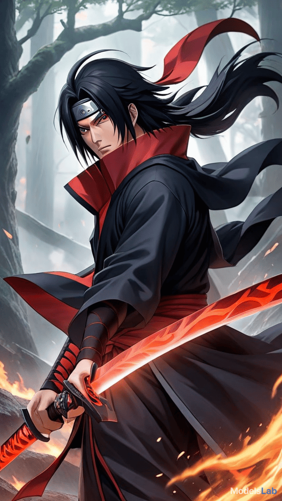  anime art: itachi uchiha mastering the susanoo with the totsuka blade facing madara uchiha's rinnegan. hyperrealistic, full body, detailed clothing, highly detailed, cinematic lighting, stunningly beautiful, intricate, sharp focus, f/1. 8, 85mm, (centered image composition), (professionally color graded), ((bright soft diffused light)), volumetric fog, trending on instagram, trending on tumblr, HDR 4K, 8K