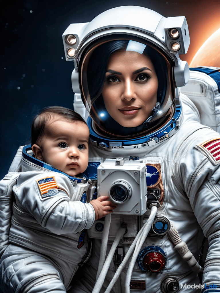  delhi based mother with 13 month old twin daughters on the moon, all in astronaut suits without helmets, planet earth in the background sky, ultra hd selfie using front camera on phone hyperrealistic, full body, detailed clothing, highly detailed, cinematic lighting, stunningly beautiful, intricate, sharp focus, f/1. 8, 85mm, (centered image composition), (professionally color graded), ((bright soft diffused light)), volumetric fog, trending on instagram, trending on tumblr, HDR 4K, 8K