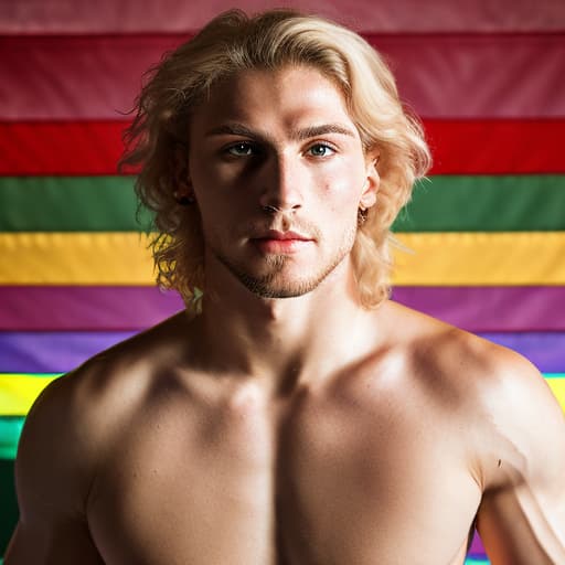 portrait+ style Russian LGBT queer dancer blonde hunk dude face