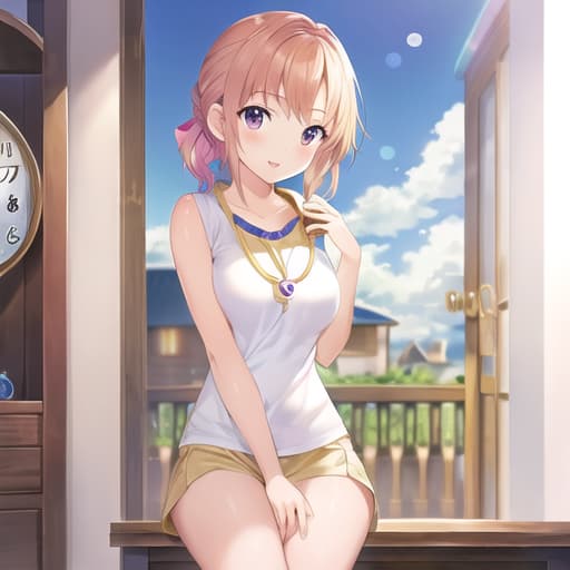  master piece , best quality,cute girl clock