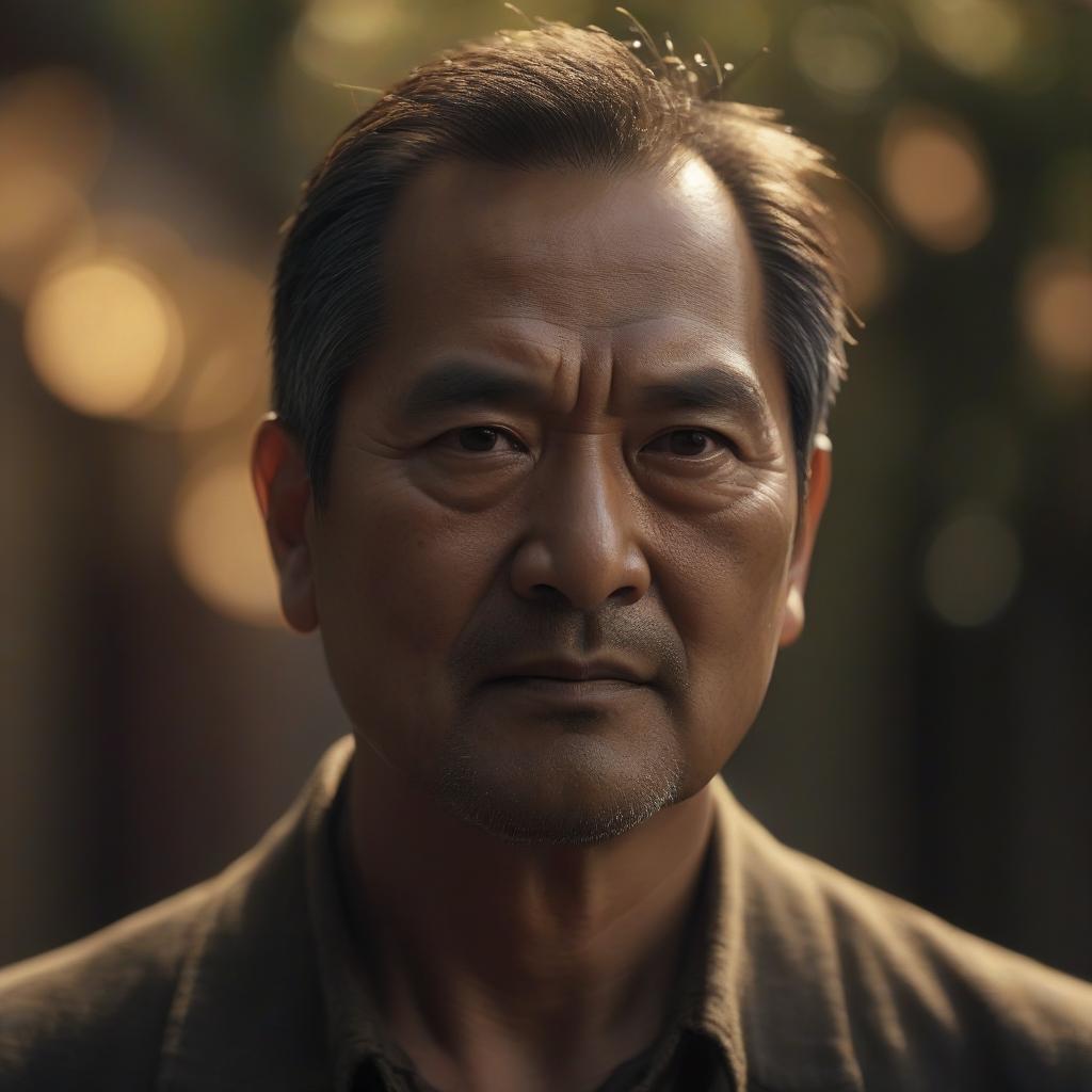  cinematic film still middle aged man of asian appearance with light bristles on his face, short hair of dark color and brown eyes . shallow depth of field, vignette, highly detailed, high budget, bokeh, cinemascope, moody, epic, gorgeous, film grain, grainy