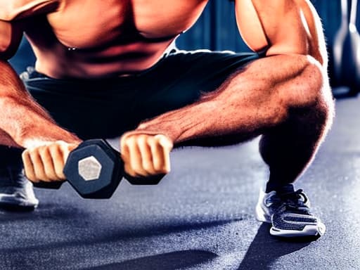  a man working out using dumbbells