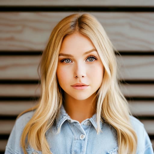 portrait+ style Nickelodeon star blonde female face