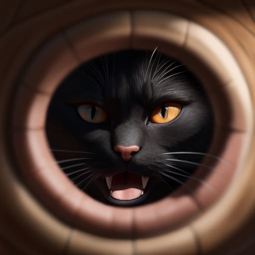  Monster furry male cat show his open ass hole on camera, black fur, open eyes, digital art, masterpiece, 4k, fine details,