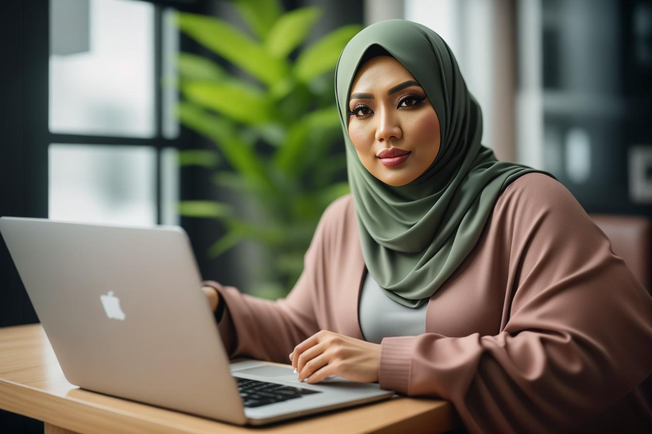  a beautiful malay women in hijab posing  hyperrealistic, full body, detailed clothing, highly detailed, cinematic lighting, stunningly beautiful, intricate, sharp focus, f/1. 8, 85mm, (centered image composition), (professionally color graded), ((bright soft diffused light)), volumetric fog, trending on instagram, trending on tumblr, HDR 4K, 8K