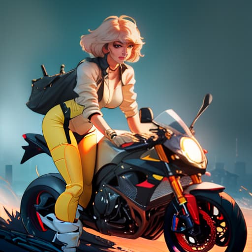  motorcycle taxi hyperrealistic, full body, detailed clothing, highly detailed, cinematic lighting, stunningly beautiful, intricate, sharp focus, f/1. 8, 85mm, (centered image composition), (professionally color graded), ((bright soft diffused light)), volumetric fog, trending on instagram, trending on tumblr, HDR 4K, 8K