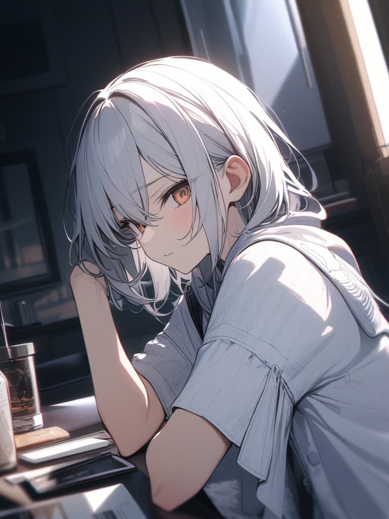  cute, subculture, hoodie, white hair, moe sleeve, odd eye, masterpiece, best quality,8k,ultra detailed,high resolution,an extremely delicate and beautiful,hyper detail