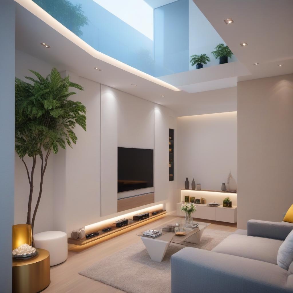  Super modern living room design hyperrealistic, full body, detailed clothing, highly detailed, cinematic lighting, stunningly beautiful, intricate, sharp focus, f/1. 8, 85mm, (centered image composition), (professionally color graded), ((bright soft diffused light)), volumetric fog, trending on instagram, trending on tumblr, HDR 4K, 8K