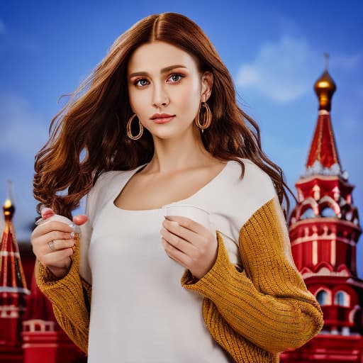 portrait+ style Russian queer TV actress brunette female face