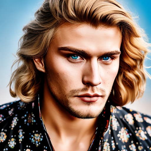 portrait+ style Russian LGBT queer TV actor blonde hunk dude face