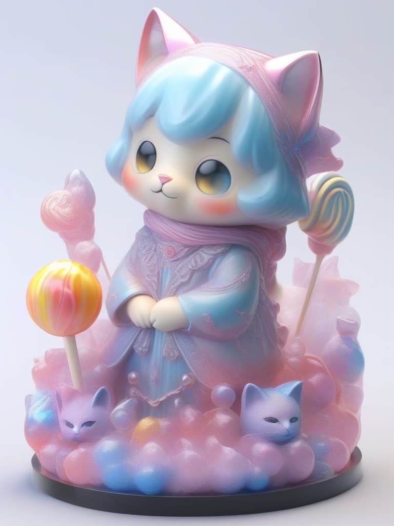  masterpiece,3d,(((translucent))),(((candy statue))),one cat,cute,shiny,glossy,super delicate,super resolution,super high quality,