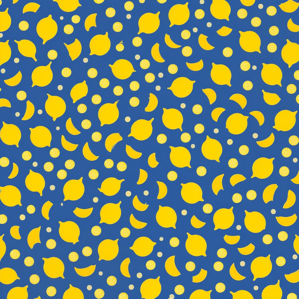  in a Candyland style, block printing designs including lemons for fabrics