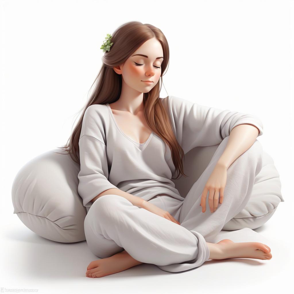  create a relaxation girl on a white background