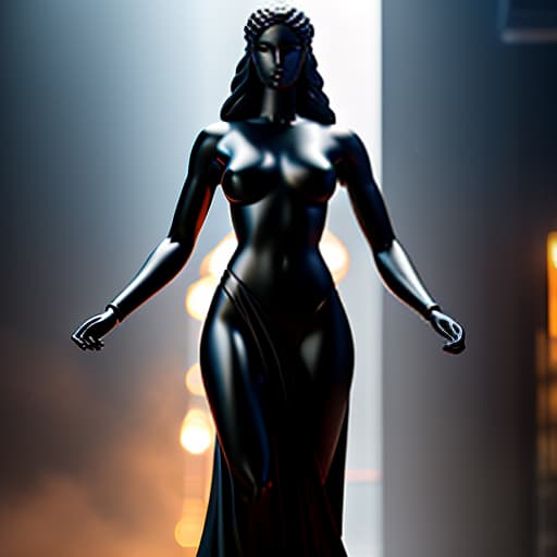  create a black mannequin, a female silhouette, similar to an ancient greek statue, without arms and head hyperrealistic, full body, detailed clothing, highly detailed, cinematic lighting, stunningly beautiful, intricate, sharp focus, f/1. 8, 85mm, (centered image composition), (professionally color graded), ((bright soft diffused light)), volumetric fog, trending on instagram, trending on tumblr, HDR 4K, 8K