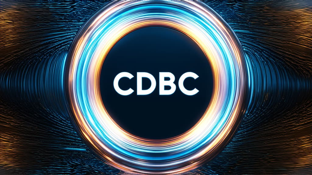  professional detailed photography, "cdbc" on metallic color circle, on abstract digital glowing metallic background ar 16:9, (muted colors, dim colors, soothing tones), (vsco:0.3)