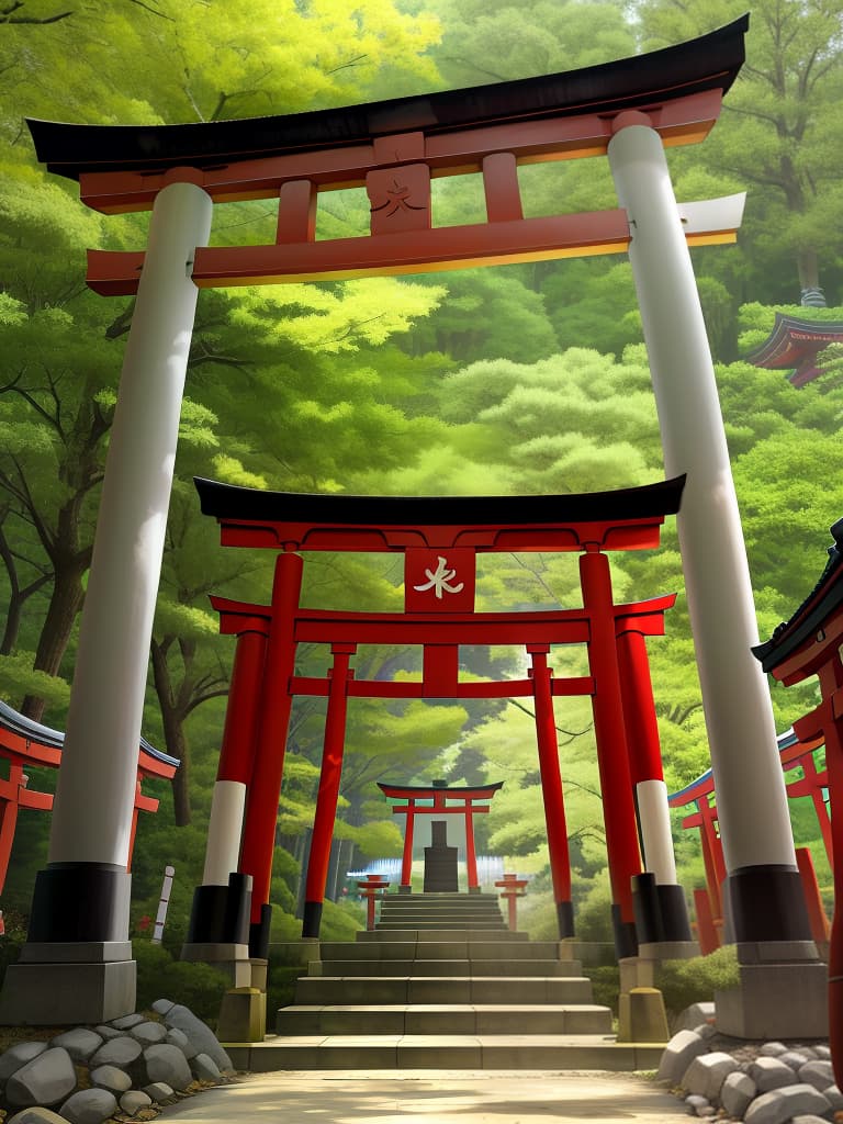  shinto shrines,torii,shrine maiden,