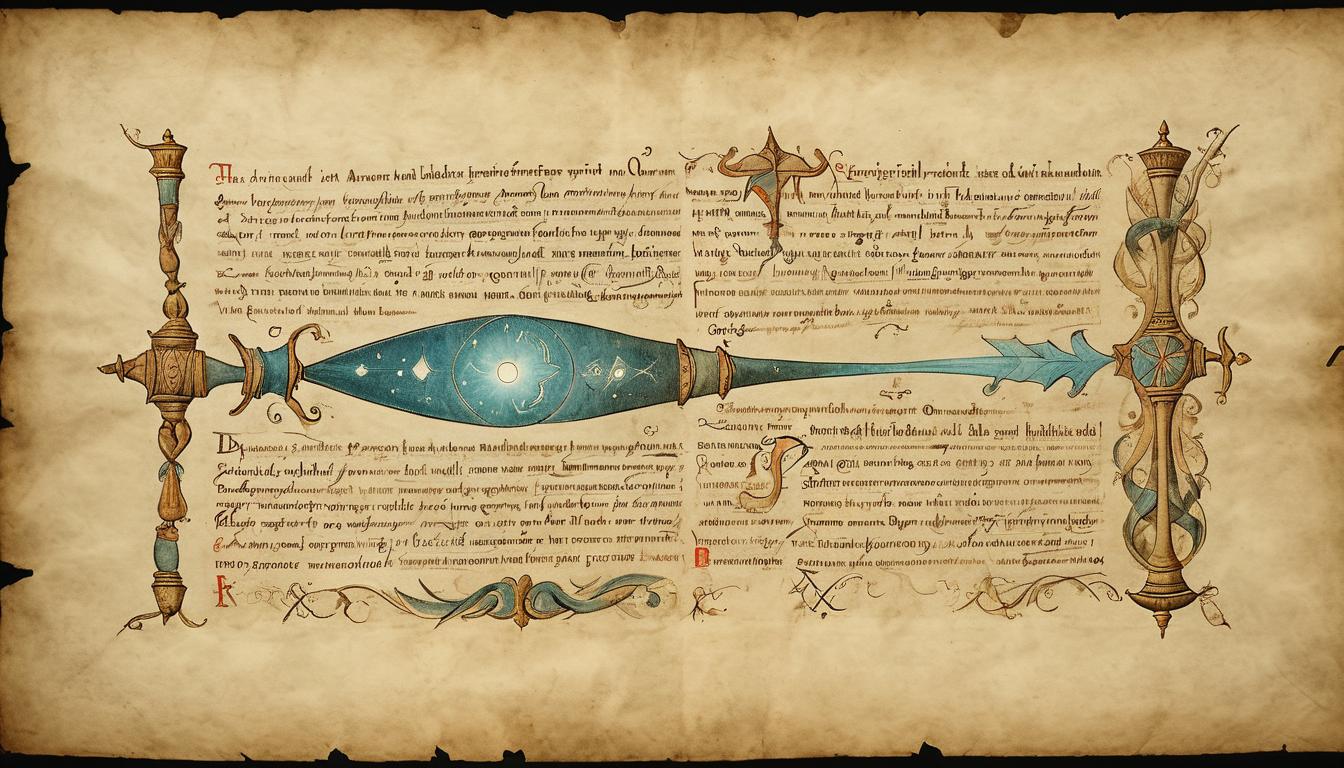  on parchment, surrealism+++, an ancient scroll partially unfurled, glowing with a subtle light, script glowing ethereal, implied divine message, antique, sacred(mysterious, provocative, symbolic,muted color)+++