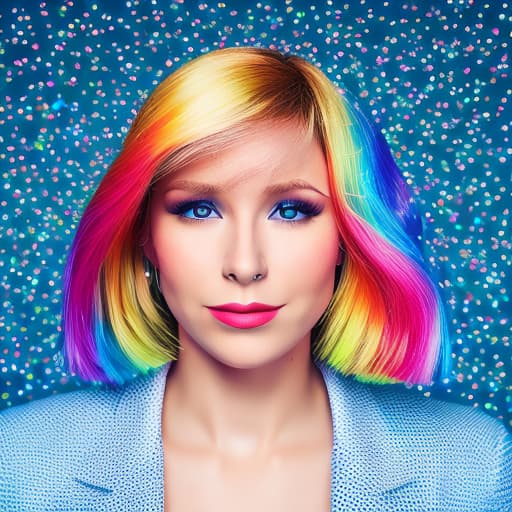 portrait+ style Russian LGBT queer reality show host blonde female face