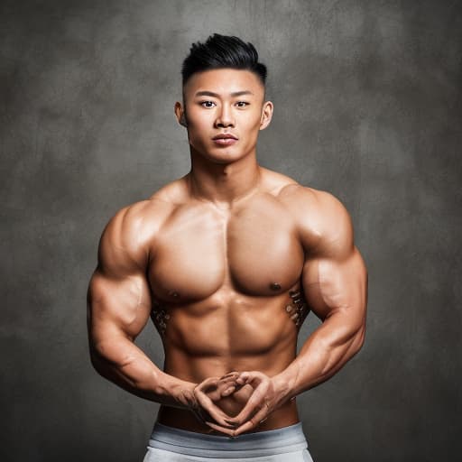 portrait+ style Asian LGBT queer fitness model blonde hunk dude face