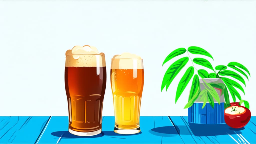  flat illustration, flaticon, (illustration:1.15), beer, illustration, on white background, outline ar 16:9, [cory loftis, strobist, pascal campion :: 0.2]