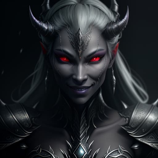  demon, gray skin, smiles hyperrealistic, full body, detailed clothing, highly detailed, cinematic lighting, stunningly beautiful, intricate, sharp focus, f/1. 8, 85mm, (centered image composition), (professionally color graded), ((bright soft diffused light)), volumetric fog, trending on instagram, trending on tumblr, HDR 4K, 8K