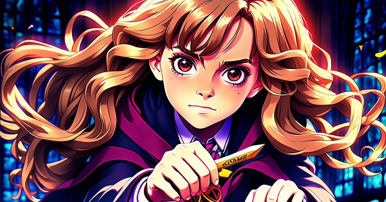  anime artwork hermione granger . anime style, key visual, vibrant, studio anime, highly detailed