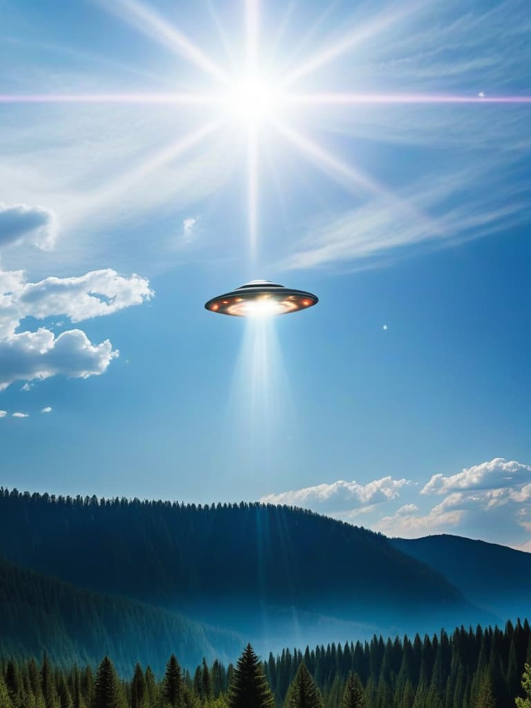  make image alive beautiful and realistic show a round flying ufo