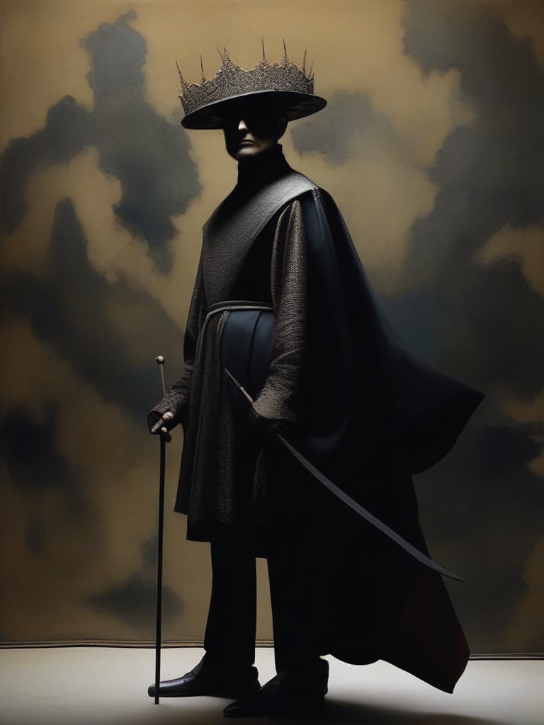  masterpiece, 2d, shadow human, whole body shadow, jet black body, medieval aristocratic clothing, silk hat, absurd, mysterious, dali style picture,