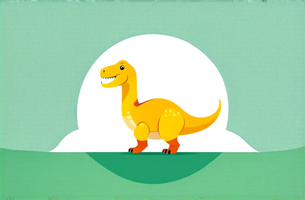  flat illustration, flaticon, (illustration:1.15), very cute dinosaur on a white background ar 3:2, [cory loftis, strobist, pascal campion :: 0.2]