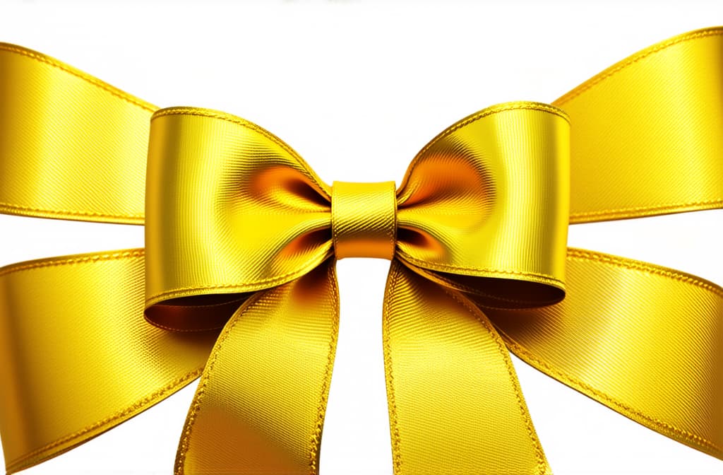  decorative golden bow isolated on white background. shiny gold satin ribbon. ar 3:2 {prompt}, maximum details