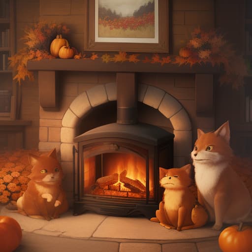  autumn is golden. cozy fireplace in the village. tomatoes, flowers., cute , furry , expressive , by seth casteel , carli davidson , rachael hale mckenna, kaylee greer, sophie gamand