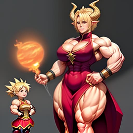  short stature, blonde dragon goddess, with pumped abs, big , big , haircut kare, in a thic dress