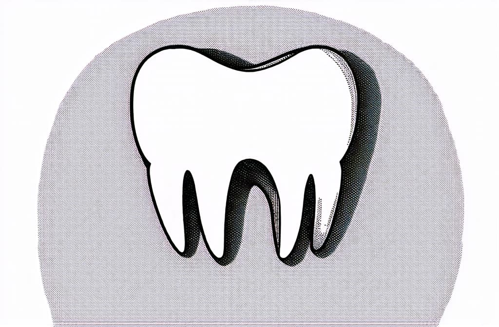  contour, very simple image in one unbroken black ink line, single line of tooth, engraving illustration, icon isolated on white background ar 3:2 using a single continuous black line ink brushon white background, drawing should be created without lifting the pen, recognizable features of tooth, engraving illustration, icon isolated on white background ar 3:2 in one unbroken line