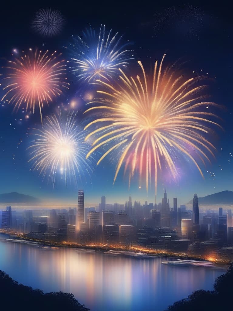  fireworks, night, beautiful, there are no humans, masterpiece, best quality,8k,ultra detailed,high resolution,an extremely delicate and beautiful,hyper detail