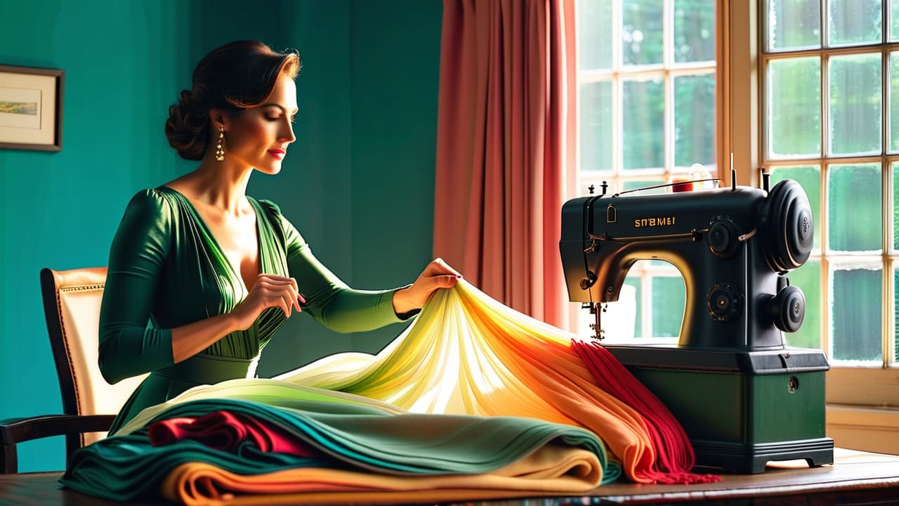  a serene workshop scene featuring hands carefully transforming old garments into stylish new pieces, surrounded by vibrant fabrics, sewing tools, and natural light streaming through a window, embodying creativity and sustainability. hyperrealistic, full body, detailed clothing, highly detailed, cinematic lighting, stunningly beautiful, intricate, sharp focus, f/1. 8, 85mm, (centered image composition), (professionally color graded), ((bright soft diffused light)), volumetric fog, trending on instagram, trending on tumblr, HDR 4K, 8K