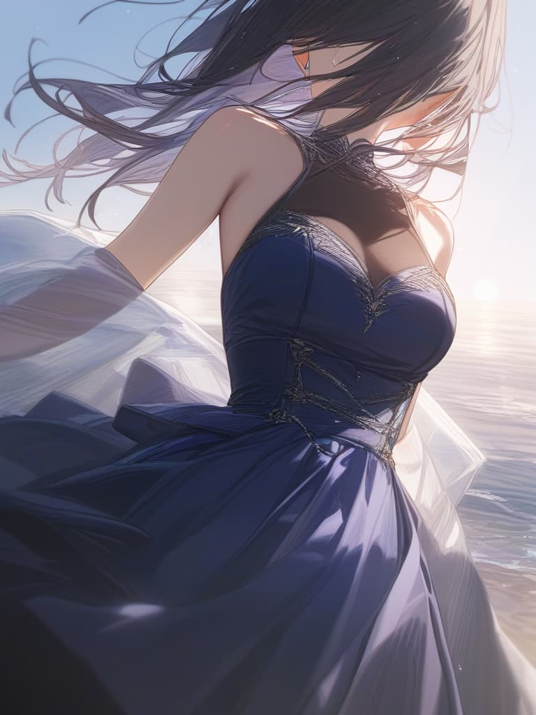  sea, crying, girl, dress, masterpiece, best quality,8k,ultra detailed,high resolution,an extremely delicate and beautiful,hyper detail