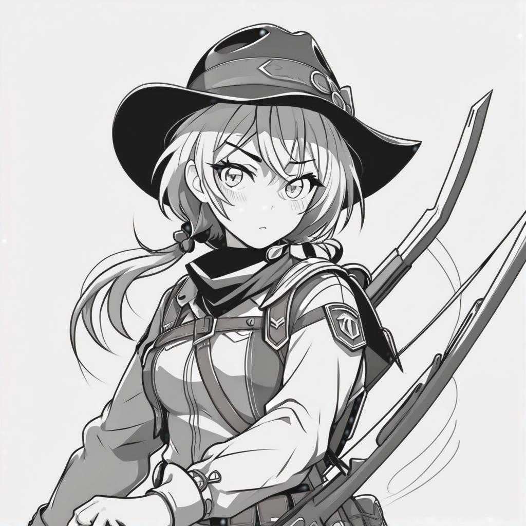  line art drawing ranger girl, same nightmare. anime style . professional, sleek, modern, minimalist, graphic, line art, vector graphics