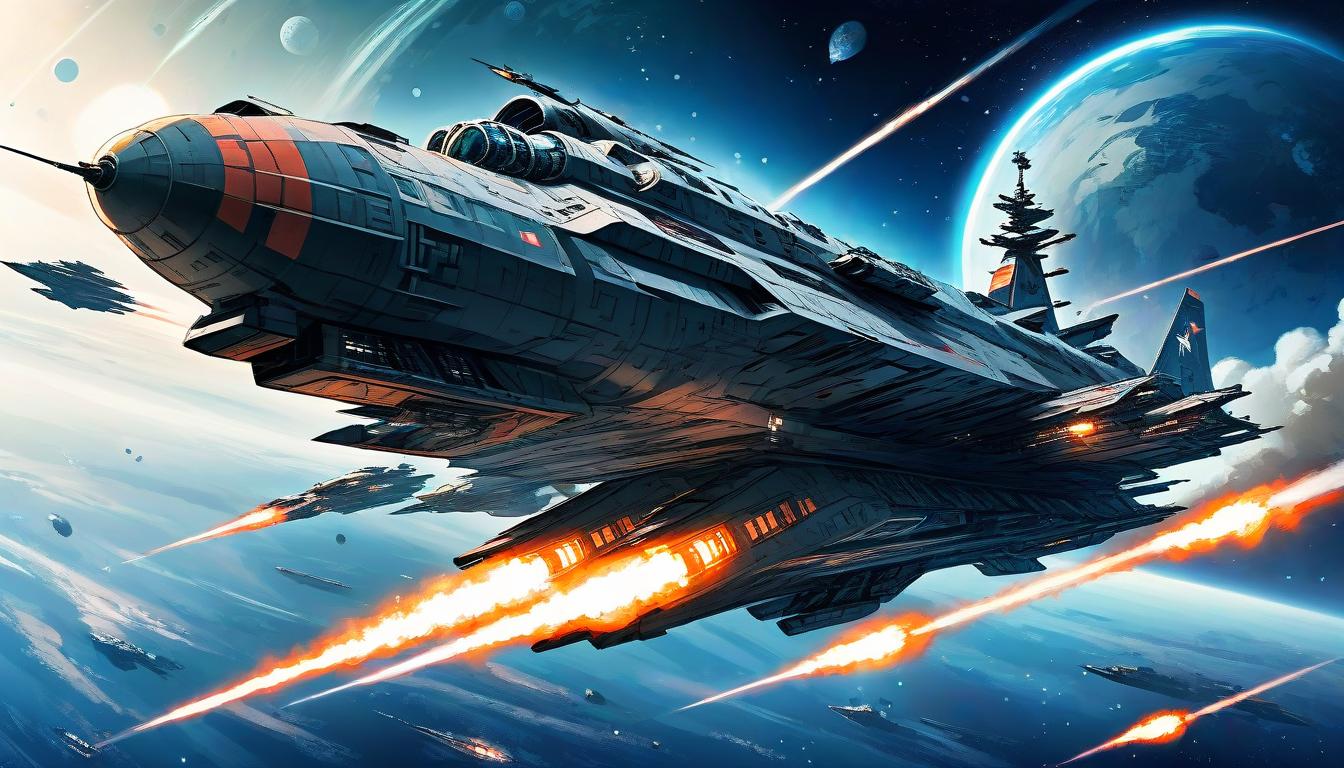  manga style russian in full height, fantastic space fighting ship . vint, high energy, detailed, iconic, japanese comic style