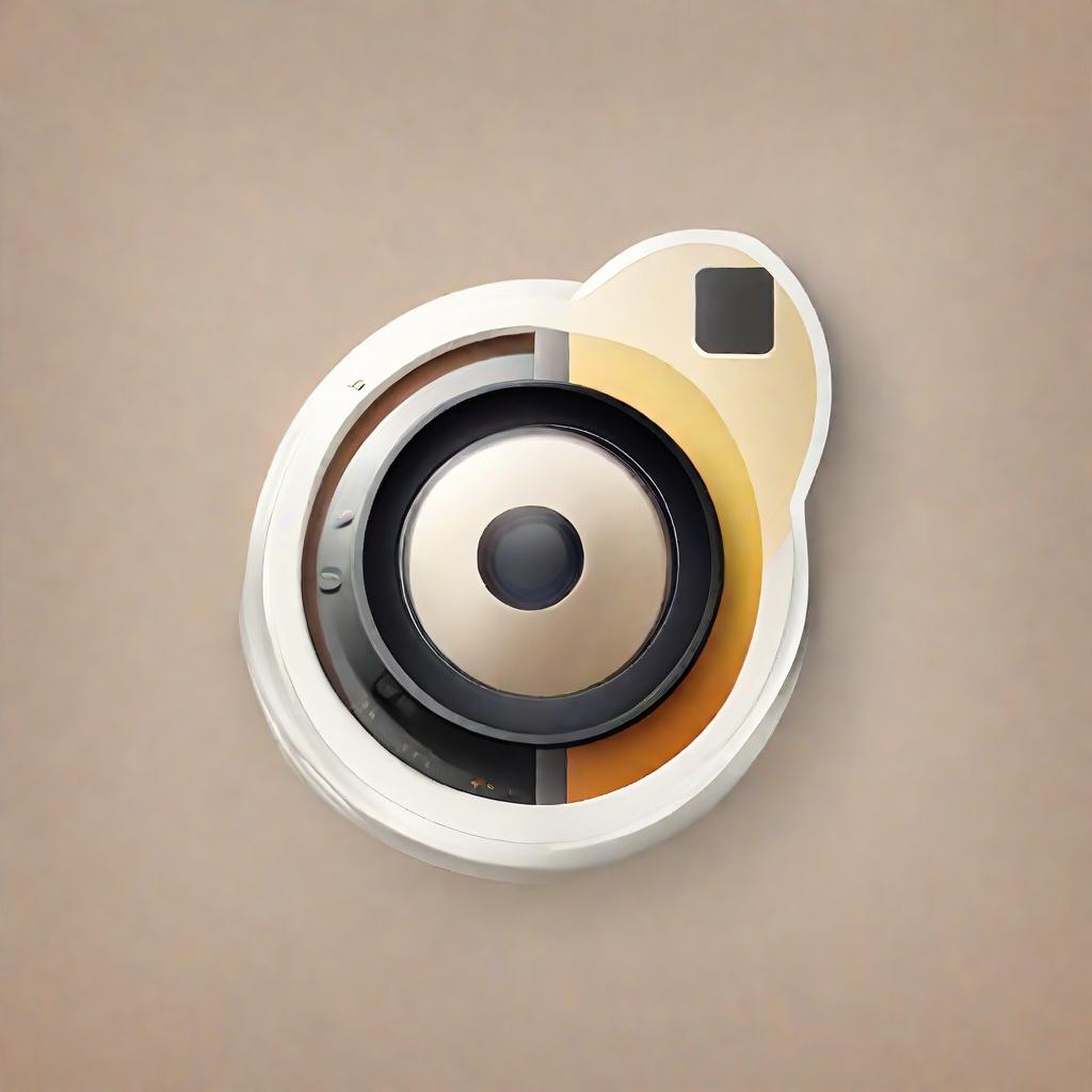  app icon of A location pin shaped like a camera lens or aperture, symbolizing travel destinations and capturing beautiful moments