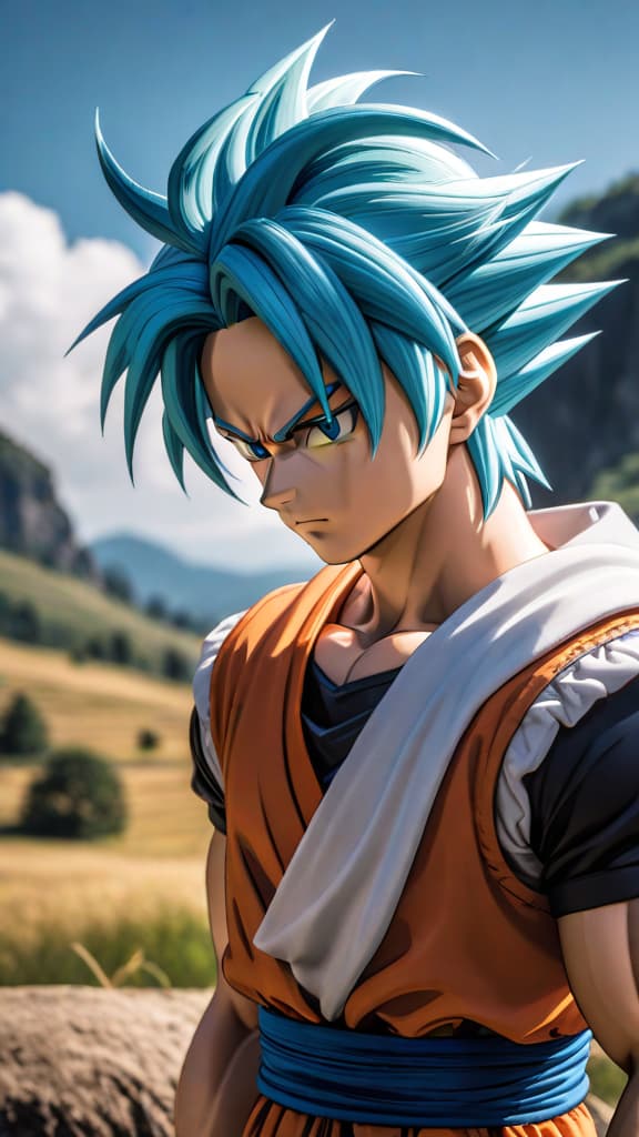  trunks from dragon ball looking at his friends with a thoughtful expression, pondering the consequences, anime art hyperrealistic, full body, detailed clothing, highly detailed, cinematic lighting, stunningly beautiful, intricate, sharp focus, f/1. 8, 85mm, (centered image composition), (professionally color graded), ((bright soft diffused light)), volumetric fog, trending on instagram, trending on tumblr, HDR 4K, 8K