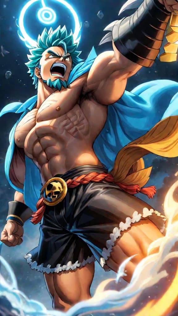  create an anime art of ancient energy linking one piece's pluton, poseidon, and uranus. hyperrealistic, full body, detailed clothing, highly detailed, cinematic lighting, stunningly beautiful, intricate, sharp focus, f/1. 8, 85mm, (centered image composition), (professionally color graded), ((bright soft diffused light)), volumetric fog, trending on instagram, trending on tumblr, HDR 4K, 8K