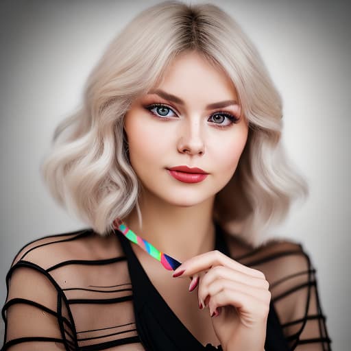 portrait+ style Russian LGBT queer dating show star blonde female face