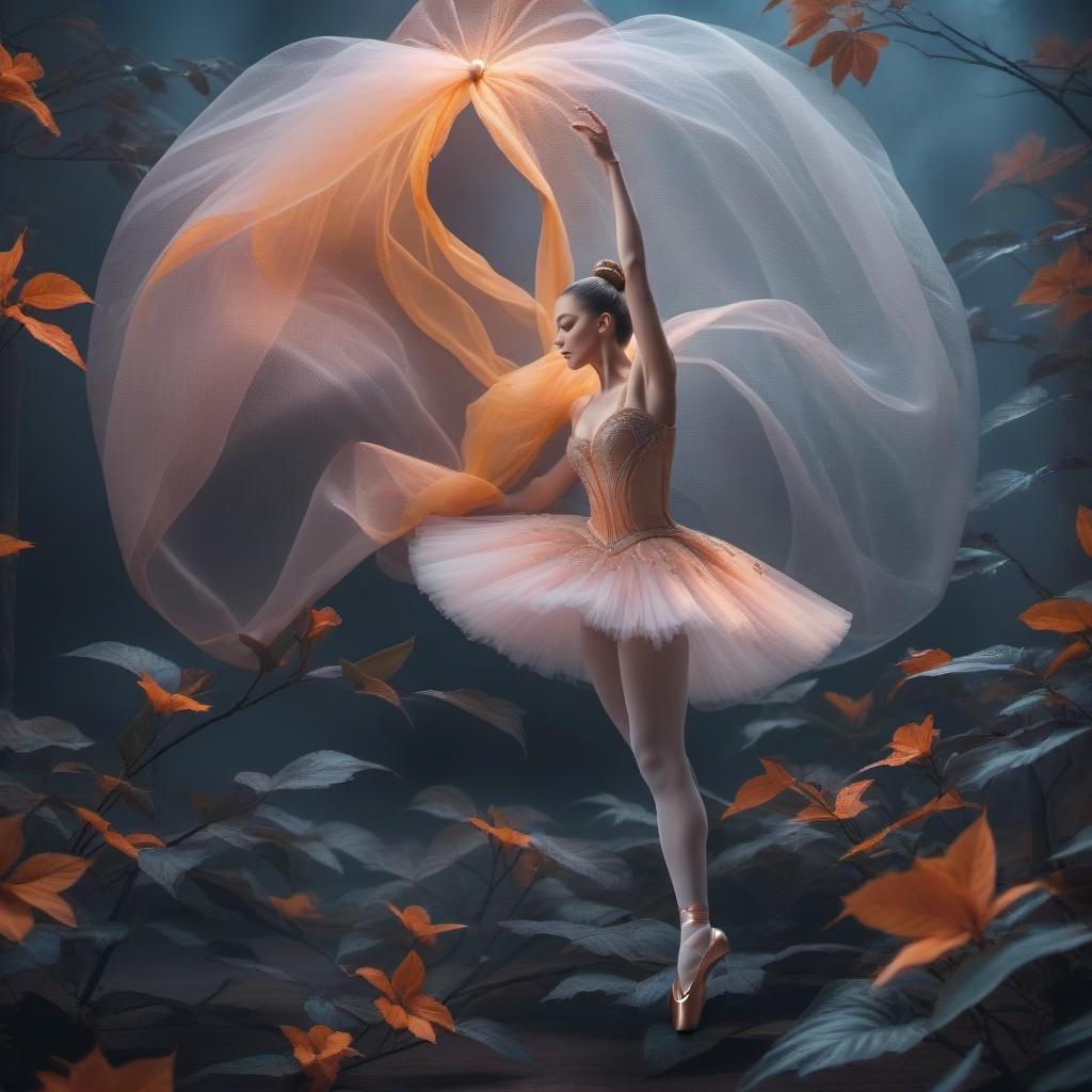  Beautiful ballet hyperrealistic, full body, detailed clothing, highly detailed, cinematic lighting, stunningly beautiful, intricate, sharp focus, f/1. 8, 85mm, (centered image composition), (professionally color graded), ((bright soft diffused light)), volumetric fog, trending on instagram, trending on tumblr, HDR 4K, 8K