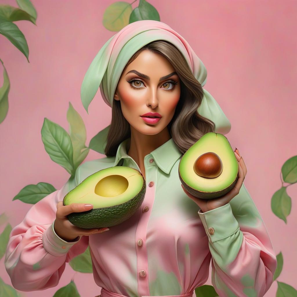  expressionist waterpainted woman hand with avocado. waterpainted background. christian graniou style. impression michelangelo. green and pink colors . raw, emotional, dynamic, distortion for emotional effect, vibrant, use of unusual colors, detailed hyperrealistic, full body, detailed clothing, highly detailed, cinematic lighting, stunningly beautiful, intricate, sharp focus, f/1. 8, 85mm, (centered image composition), (professionally color graded), ((bright soft diffused light)), volumetric fog, trending on instagram, trending on tumblr, HDR 4K, 8K