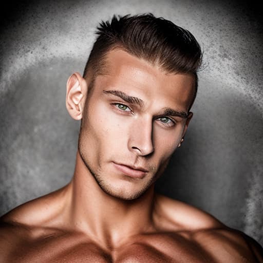 portrait+ style Czech Republic queer fitness model brunette hunk dude face