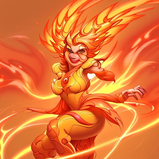  "Create an image of Firey, a bright, anthropomorphic flame with a cartoonish appearance. Firey should have a warm, glowing orange and yellow color palette, with expressive eyes and a simple, happy facial expression. His arms and legs should be thin, black lines, and he should be floating slightly above the ground to emphasize his fiery nature. The background can be a simple, light-colored gradient that contrasts well with Firey's vibrant colors." If you need any adjustments or additional details, just let me know!