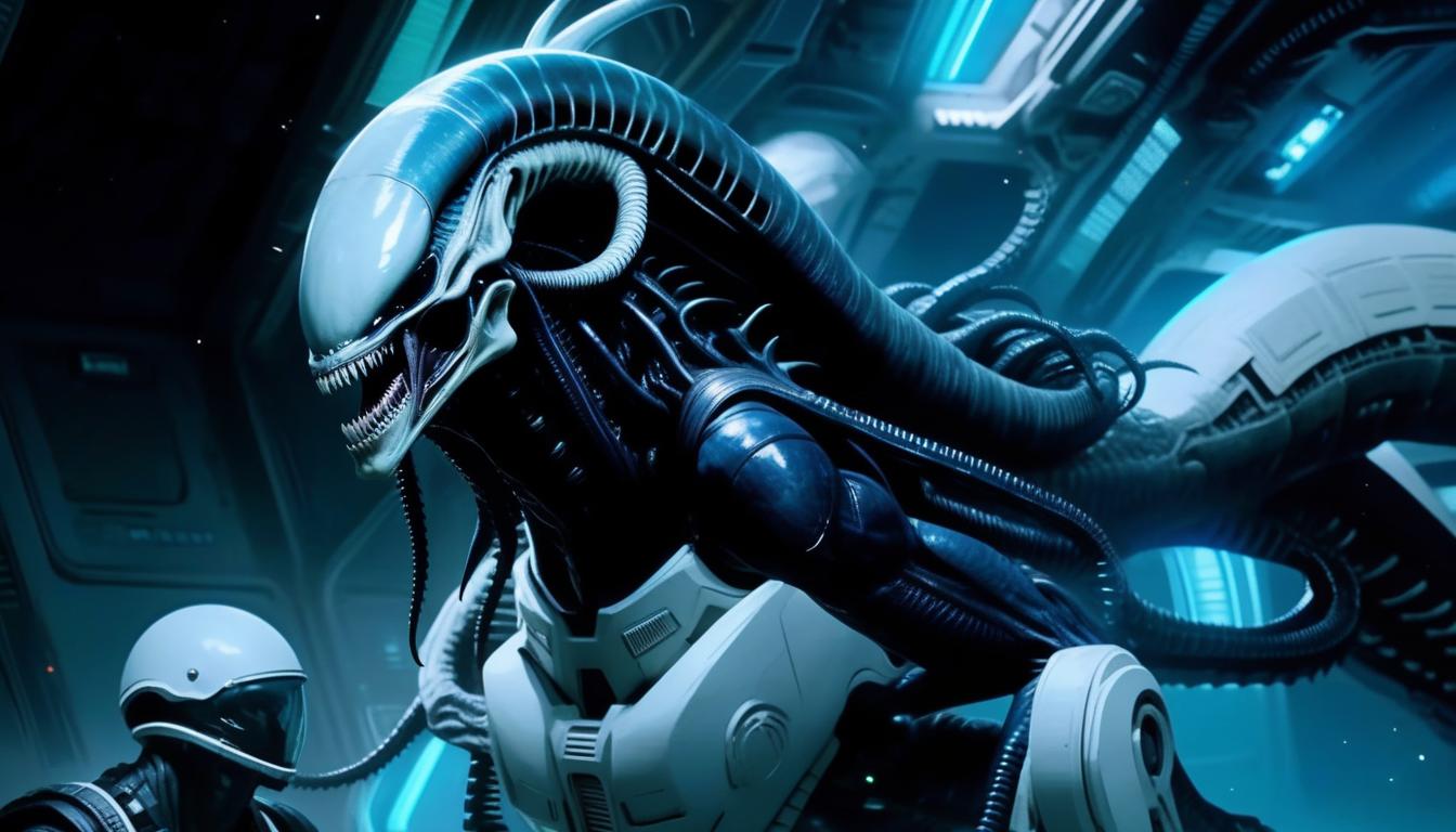  xenomorph, monster, space, realism, horror, bio, mechanics, ancient egypt