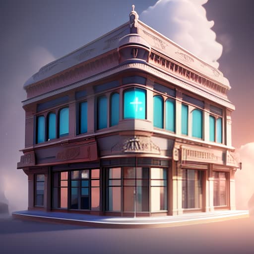  Volumetric 3D model of a pharmacy building in three dimensional perspective, minimalism. hyperrealistic, full body, detailed clothing, highly detailed, cinematic lighting, stunningly beautiful, intricate, sharp focus, f/1. 8, 85mm, (centered image composition), (professionally color graded), ((bright soft diffused light)), volumetric fog, trending on instagram, trending on tumblr, HDR 4K, 8K