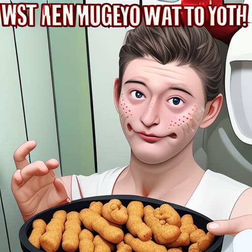  Skibidi toilet nugget face chicken meme man